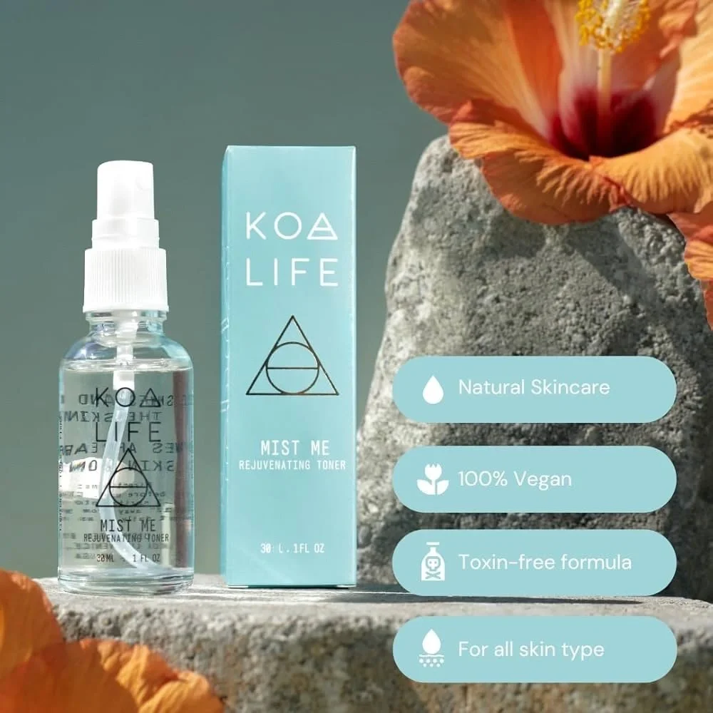 NIB KOA LIFE Mist Me Rejuvenating Toner 1oz Hydrating Facial Mist Witch Hazel
